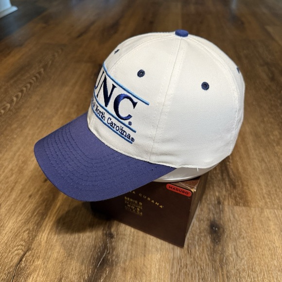 North Carolina‎ Tar Heels Snapback Hat The Game Split Bar Logo 90s Vintage Cap - Picture 3 of 8